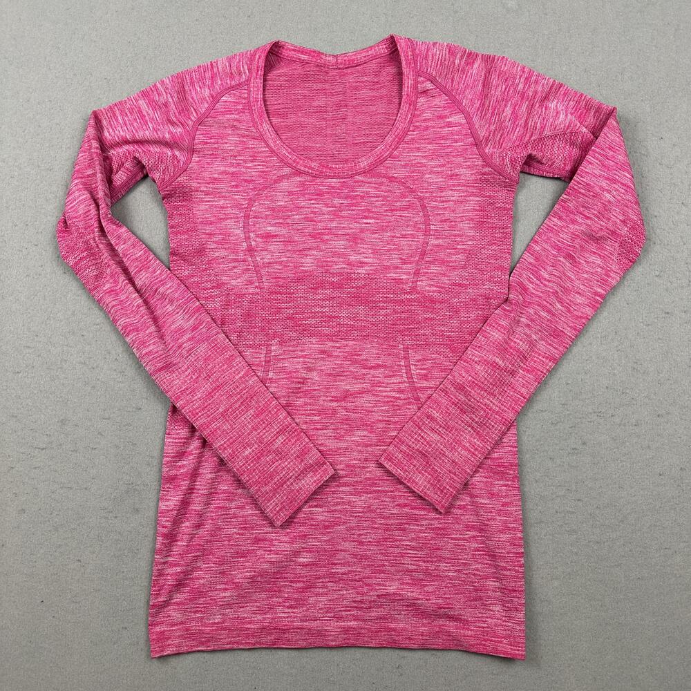 Lululemon Shirt Women 6 Pink Swiftly Tech Long Sleeve Seamless Running Gym